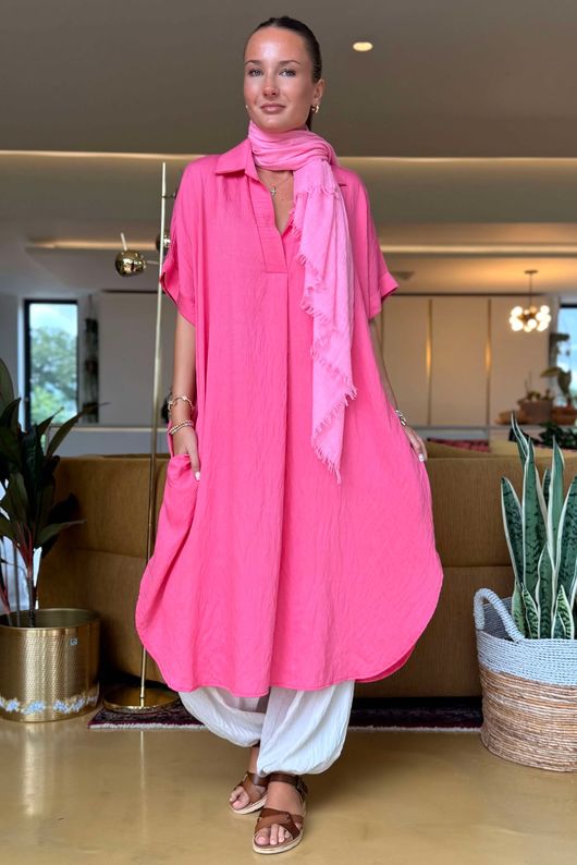 Made in Italy Monroe Shirt Dress Peony
